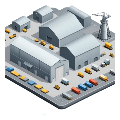 seaport with hangars sticker