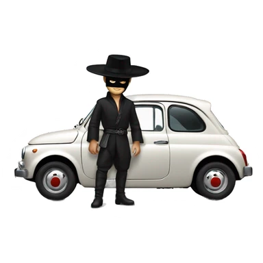 Zorro en Fiat 500 sticker