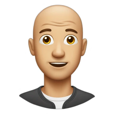 bald man suprised sticker