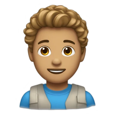 Un garçon avec les cheveux teinturier enbleu étoile. sticker