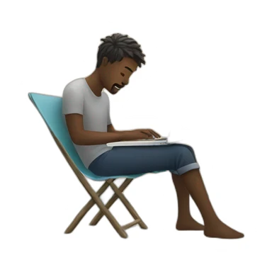 digital-nomad-boy-working-at-beach sticker