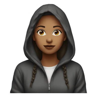 young woman, cool, in hoodie sticker