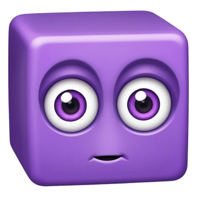purple cube face cute sticker