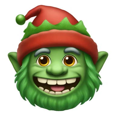 green and red christmas troll sticker