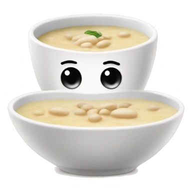 white bean soup facing forward with creamy white soup sticker