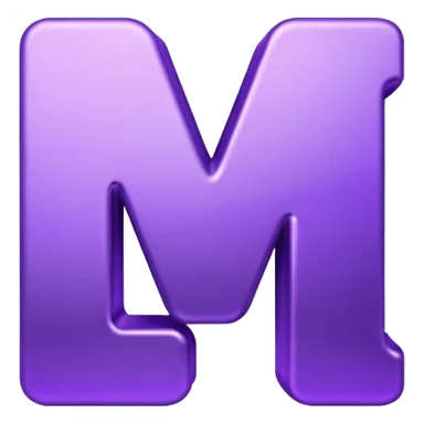3D text that spells "me" in a shiny purple font  sticker