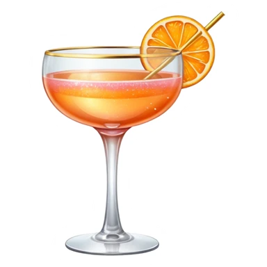 Glittery rose orange color gold mocktail sticker