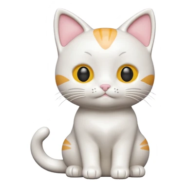 Draw a cute cat figurine, isometric camera with a High-Angle Shot sticker
