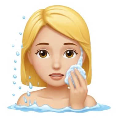 a female washing  her face sticker