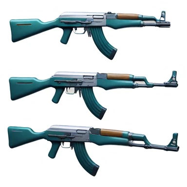 futuristic retro ak 47 sticker