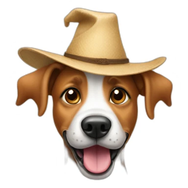 Happy dog with a hat and pointy ears sticker