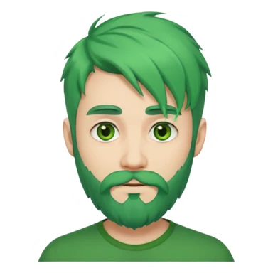 green hair and beard man sticker