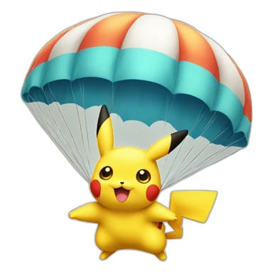 pikatchu avec un parachute sticker