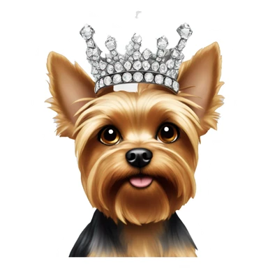Yorkie's head in a crown of diamonds sticker
