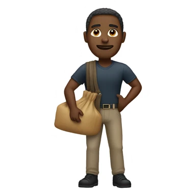 Black man holding a blag bag sticker