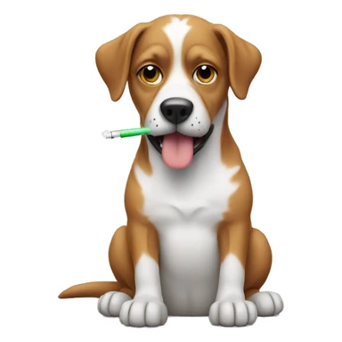 Dog having a vape sticker