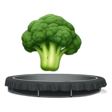 Broccoli jumping on a trampoline sticker