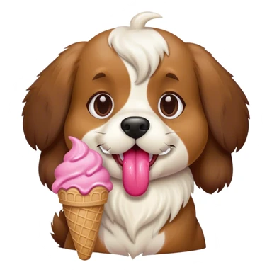 dog eating icecream sticker