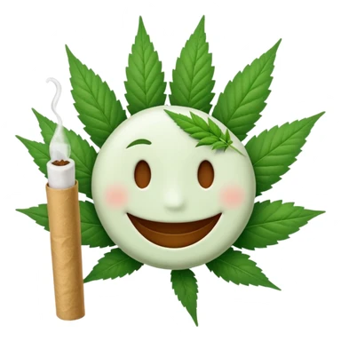 a joint with a happy face sticker