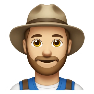 Male farmer, short thin beard (brown hair and BLUE eyes) sticker
