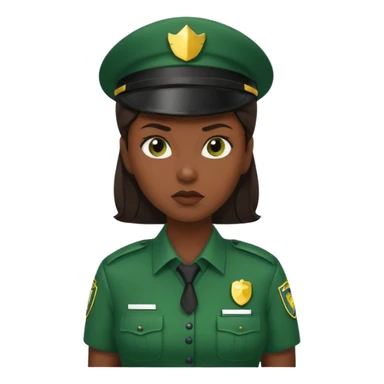 woman Security guard green dress sticker