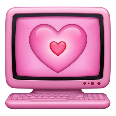 Pink computer with a little heart in the middle sticker