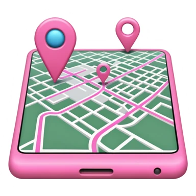 mix pink of a big gps map of the lines sticker