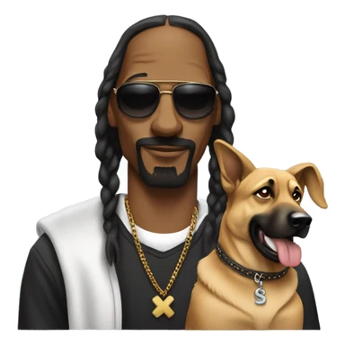 Snoop dog the rapper with a German Shepard  sticker