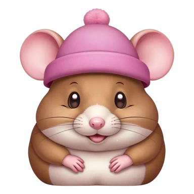 Fat mouse wearing a hat sticker
