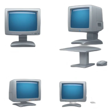 a monitor pc with a text being processed sticker