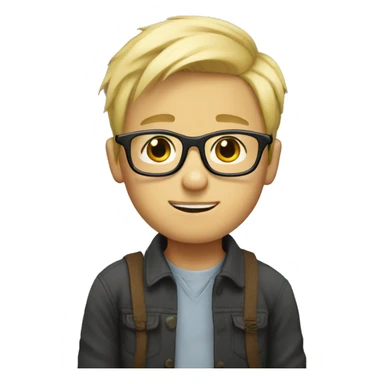 blond boy cute with glasses sticker
