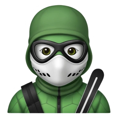 turtle wearing a ski mask  sticker