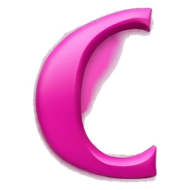 C letter in a background fuchsia pink sticker