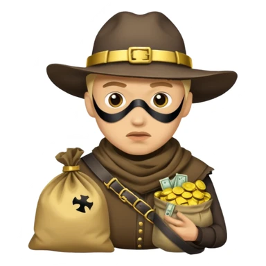 un bandit avec un sac de butin  sticker