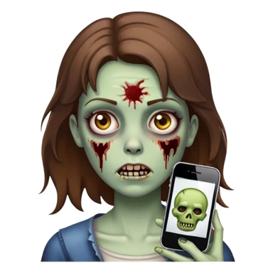 create a zombie girl with brown hair emoji iphone sticker