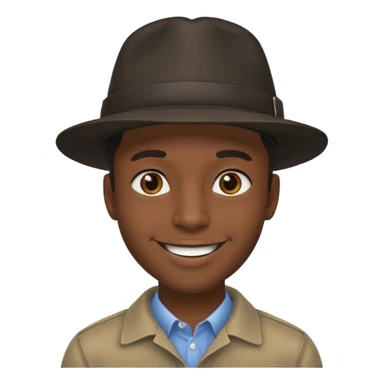 black man wearing hat sticker