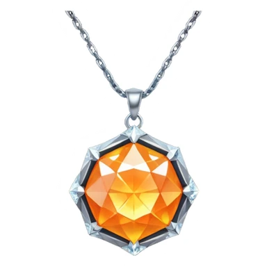 Fantasy Magic Orange Necklace Diamonds Low Poly sticker
