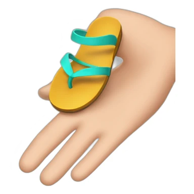 hand holding sandal sticker