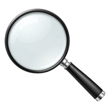 classic magnifying glass with round glass part and short black handle sticker