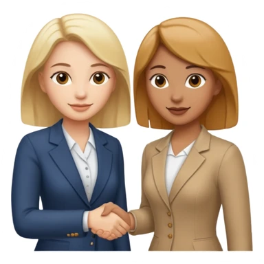 two woman shaking hands sticker