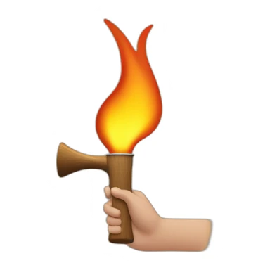 Hand holding Lid extinguishes a wood torch sticker