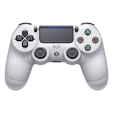 Clash of Clans aesthetic: Cinematic Playful PlayStation 4 DualShock Controller Portrait Emoji, rendered in a 3D vector-style similar to standard emojis with minimal shading and bold, simplified shapes. A compact, distinct form with signature details, softly glowing with a cutting-edge console technology charm. Simplified yet unmistakably iconic, highly detailed and consistent, glowing with a soft radiance and high shine. Stylized with a touch of technological advancement and a soft glowing outline, capturing the essence of a beloved gaming relic with a friendly, playful manner! sticker