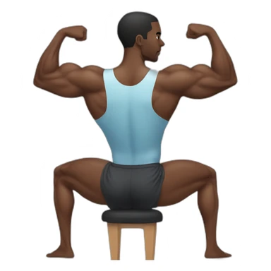 Back muscles black man sticker