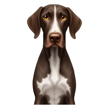 brown gsp dog French Pointer, dark brown roan with eyes, dark brown fur sticker