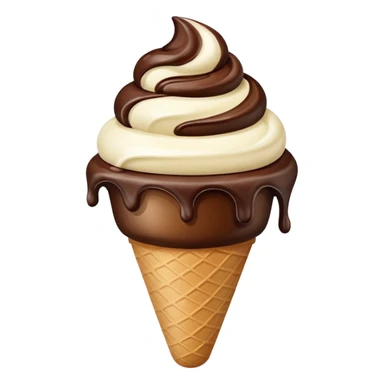 melted white and dark chocolate ice cream sticker
