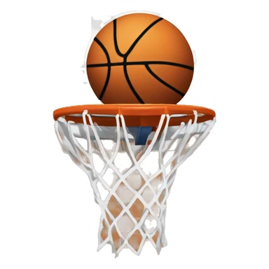 Basketball hitting front of basketball hoop rim with text saying “BRICK!” sticker