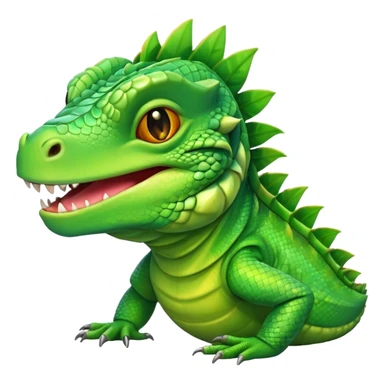 iguana with a happy face sticker