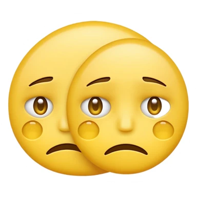 two unhappy yellow emojis overlapping 50% sticker