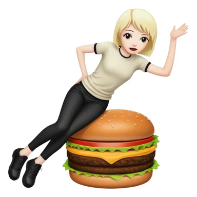 emo twerking on a burger cuh sticker