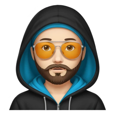 hooded women with beared with sunglass sticker